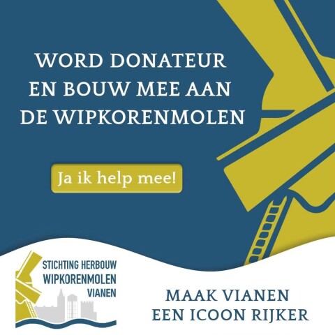 Wipkorenmolen doneren advertentie in huisstijl